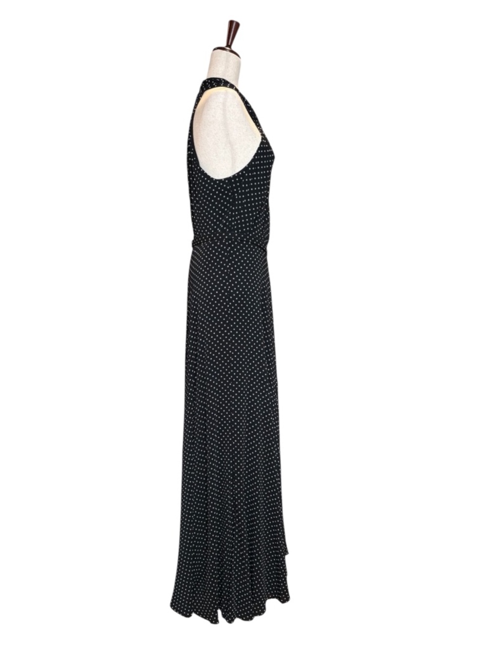Ralph Lauren Black and White Polka Dot Halter Dress Size 10 - Picture 7 of 16